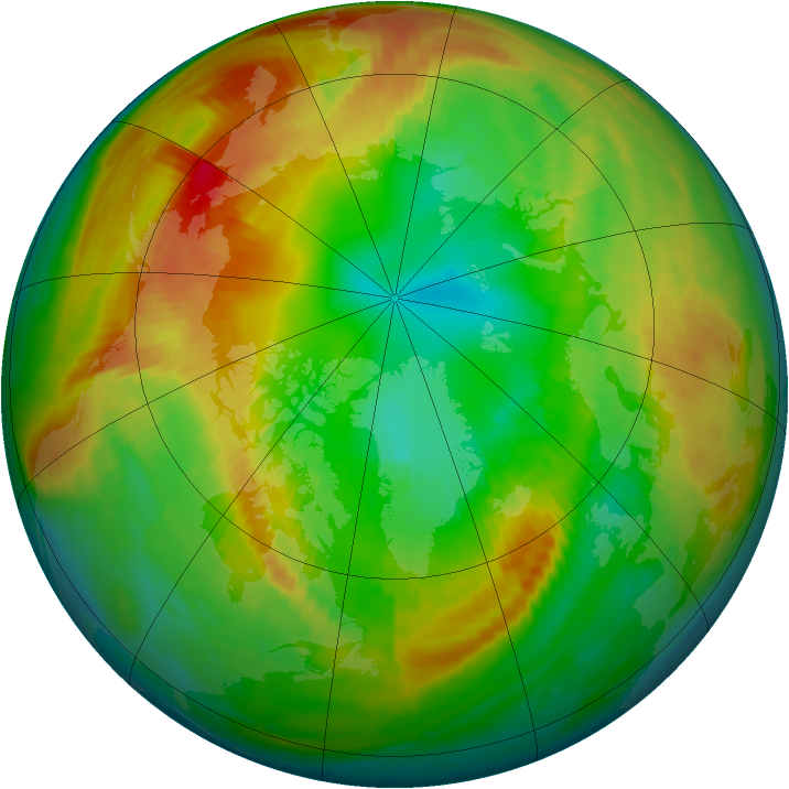 Arctic ozone map for 23 February 2000